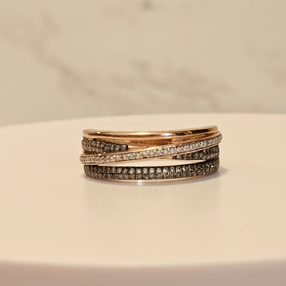 Chocolate And Rose Gold Diamond  Ring